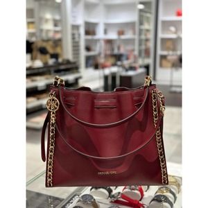 MICHAEL KORS LARGE MINA SHOULDER BAG - DARK CHERRY